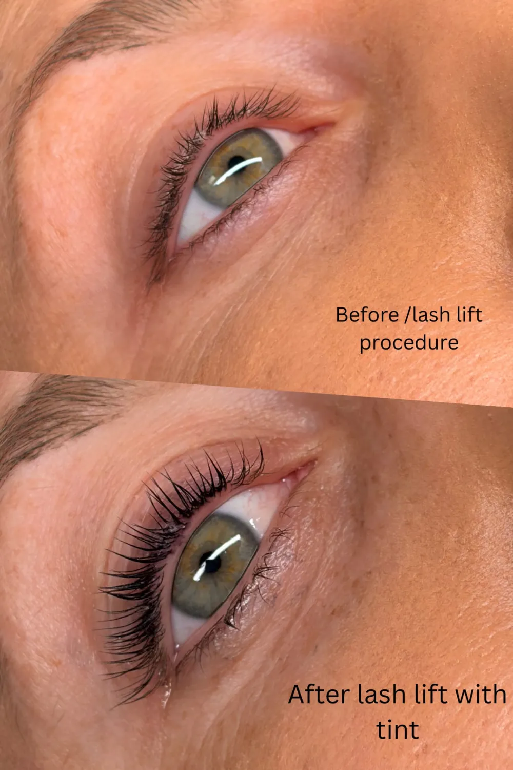 Lash lift and tint before and after at Faciallash Lounge, Fort Myers